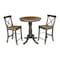 International Concepts Round 30 in Rd Ped Gathering Ht Table, 2 X-Back Counter Ht Stools, Hickory/Coal, 30 in W, 30 in L K45-30RT-6B-S6132-2 - alternate 1